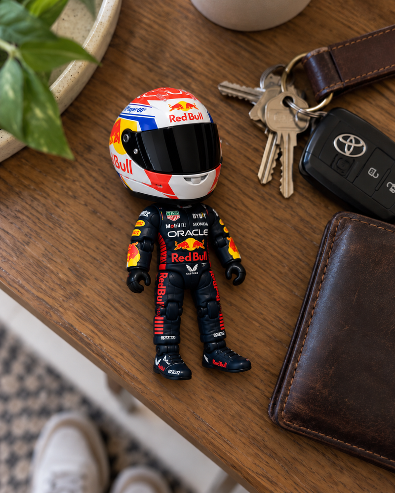 Mini Race figurine in an illustrative display setting