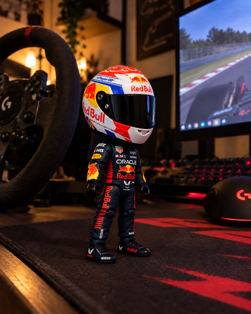 Mini Race figurine in an illustrative display setting