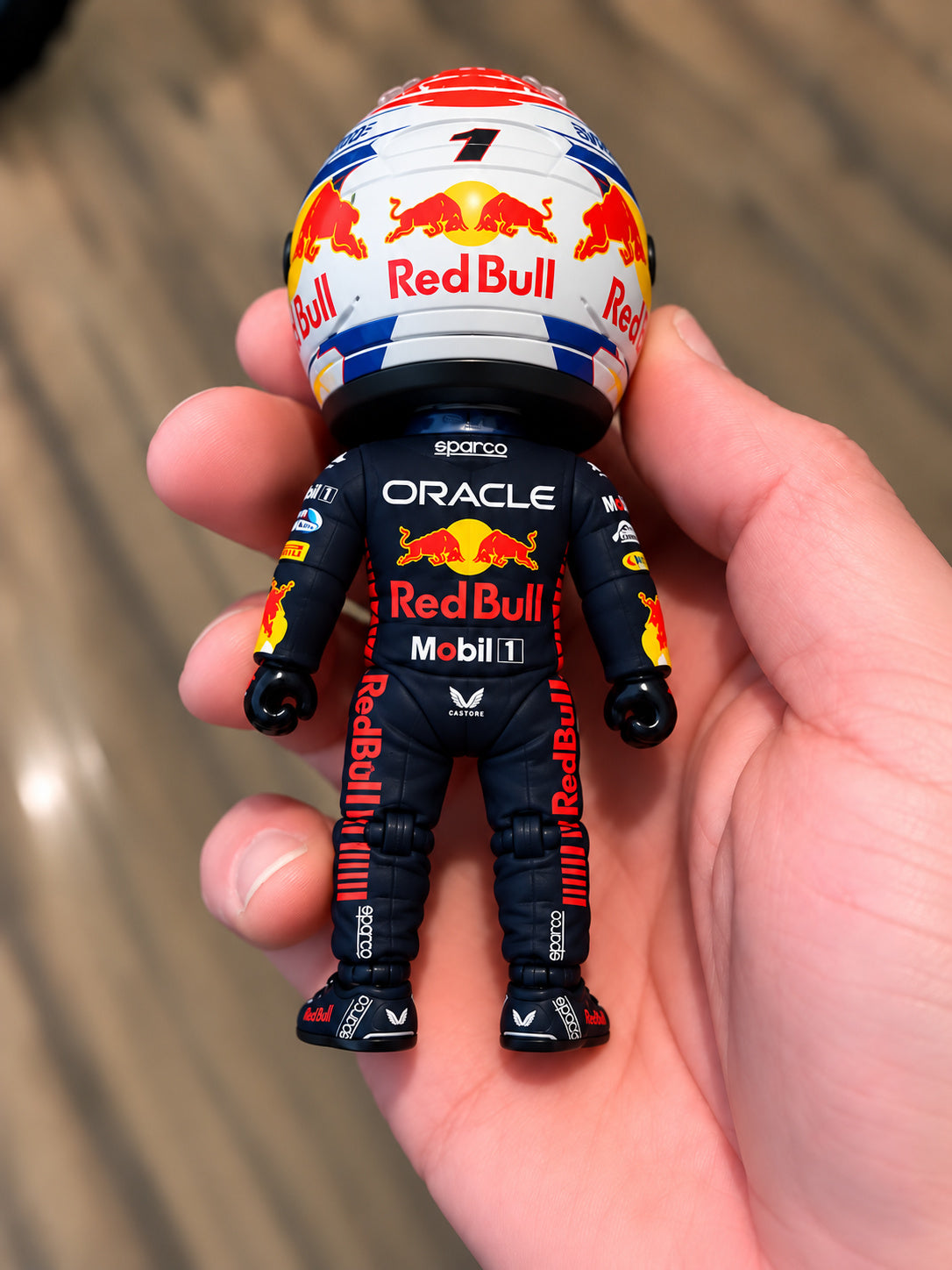 Mini Race Enthusiast figurine — rear view with low racing shoes